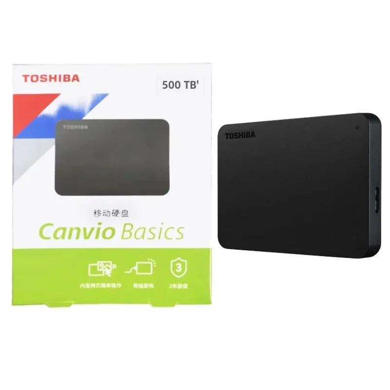 Toshiba A3 Actualización Negro Canvio Base Disco duro externo 500GB 1TB 2TB USB 3.0 Disco mecánico Rigido Preto para computadora portátil de 
