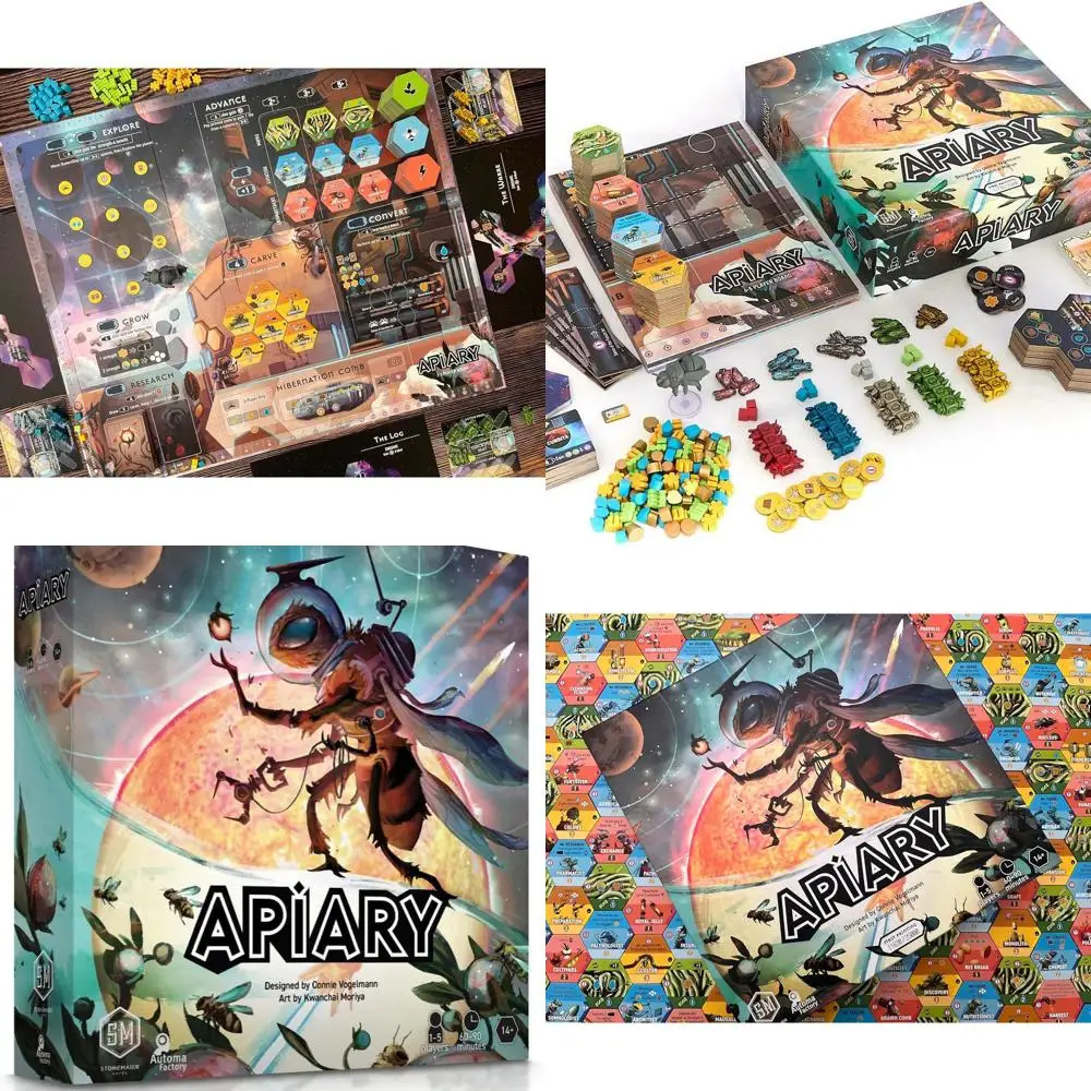 

Hyper-Intelligence: A Space Bee Strategy Board Game for 1-5 Players - Build, Explore, and Expand Your Hive in 90 Minutes