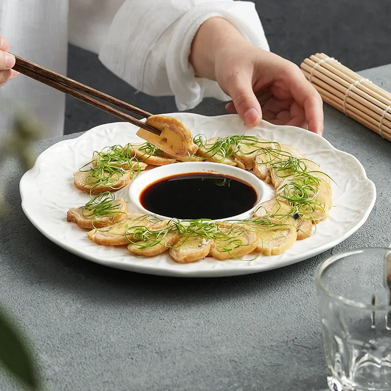 Special-shaped Ceramic Artistic Conception Dish Featured Hotel Western Food Steak Plate Pasta Plate Kitchen Fruit Salad Plate