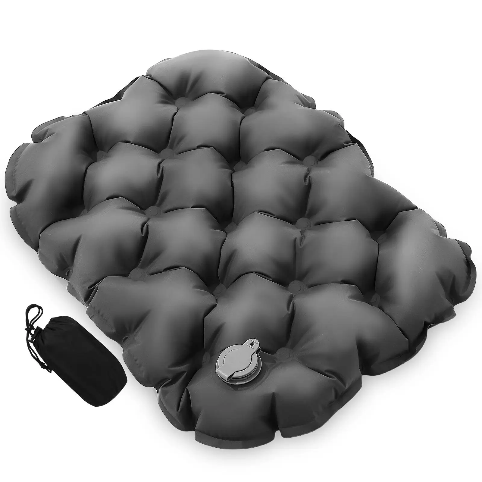 

Outdoor Inflatable Camping Seat Pad Portable Hiking Pads Car Deep Camping Seat Cushion Gray Travel Stadium Use Lightweight