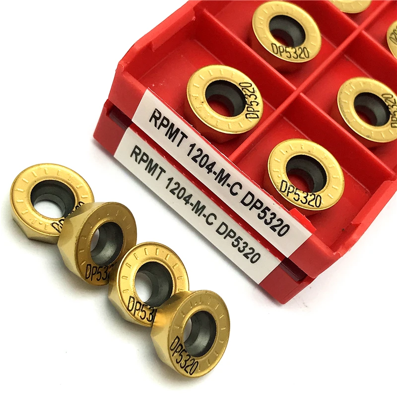 เม็ดมีดกลึงแบบเปลี่ยนได้ RPMW1003 RPMT1204 DP5320 คุณภาพสูง สำหรับเครื่องกลึง CNC ตัดเหล็ก