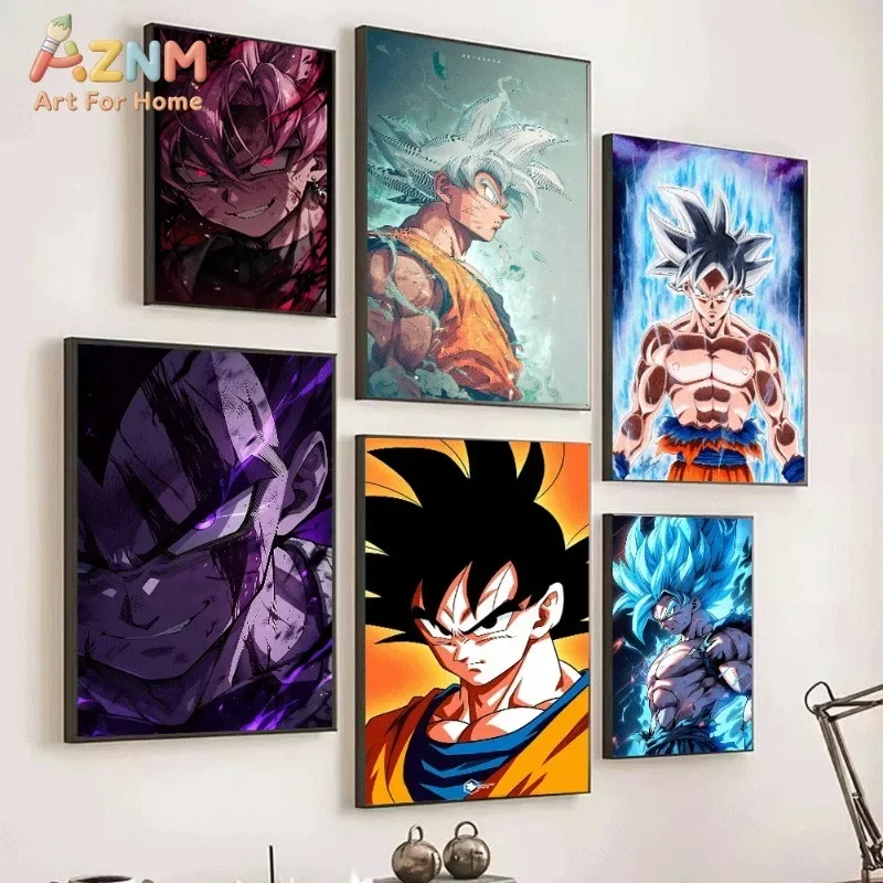 Dragon Ball Goku Black Ultra Instinct Vegeta Anime Canvas Wall Art No Frame Single Canvas Painting Poster Home Living Room Bedro