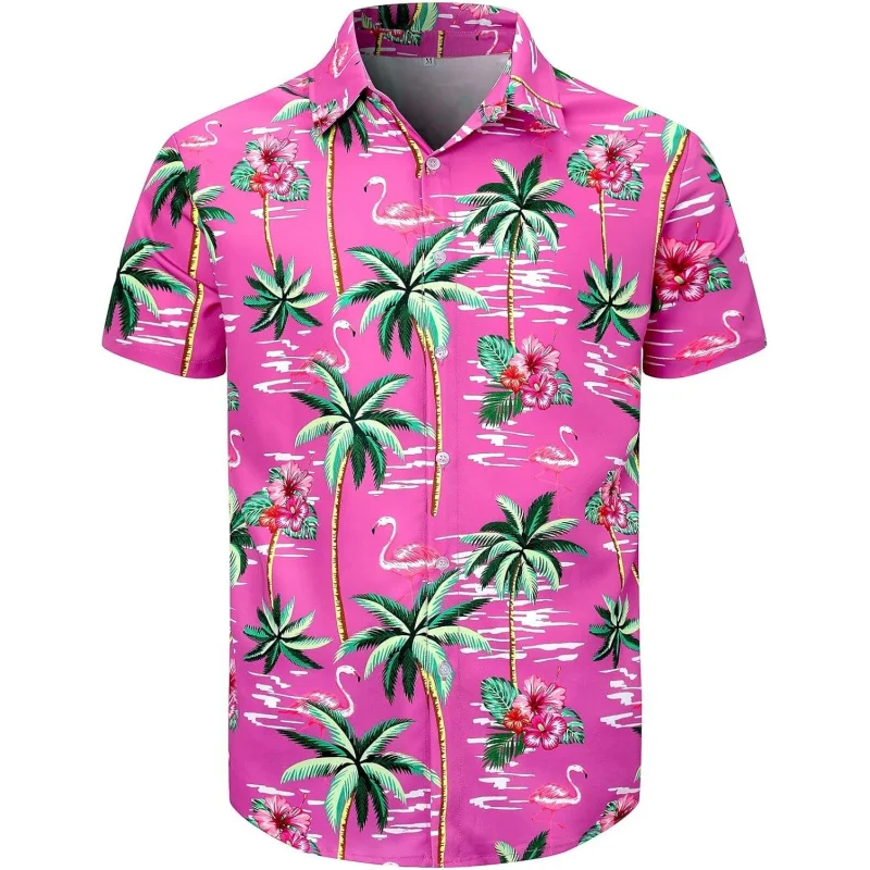 

Purple Pink Men Casual Hawaiian Shirt Fruit Elements Casual Tropical Summer