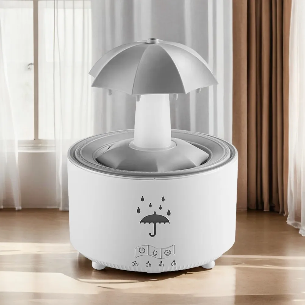 Raindrop Water Drop Air Humidifier with Colorful Light and Essential Oil Aromatherapy