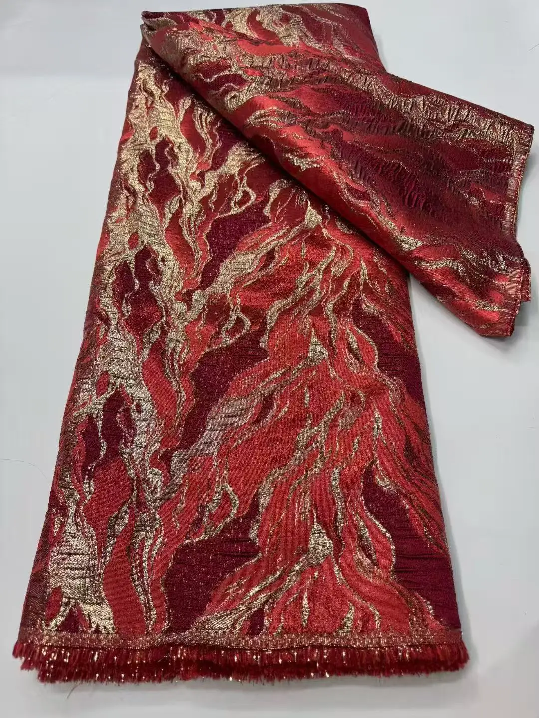 

Latest African Lace Fabric 2026 High Quality Jacquard Brocade Lace Fabric Nigerian French Organza Lace Fabric For Wedding Sewing