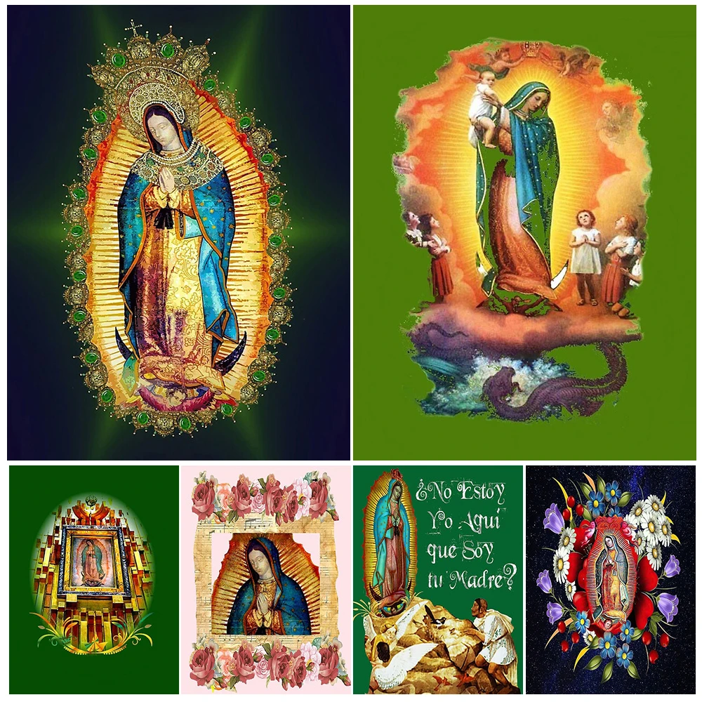 

Virgin Mary Christianity Gospel Religion Vintage Posters Wall Pictures For Living Room Poster Wall Art Canvas Painting Unframed