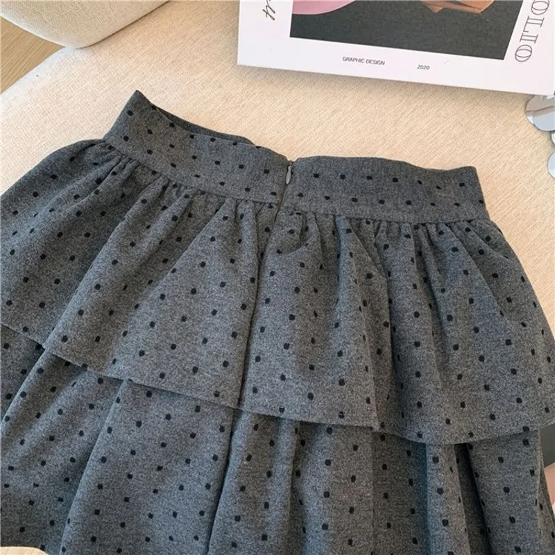 Polka Dot Geplooide Minirok Vrouwen Hoge Taille Verstoorde Pluizige A-lijn Rokken 2025, Nieuwe Zoete Pittige Meisje Veelzijdige Faldas