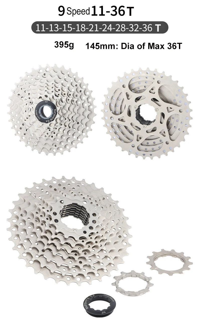 Variable Speed Road Bicycle Freewheel 8s 9s 10s 11s 12 Speed 11-23T 25T 28T 32T 34T 36T Steel Cassette Flywheel for Shimano SRAM