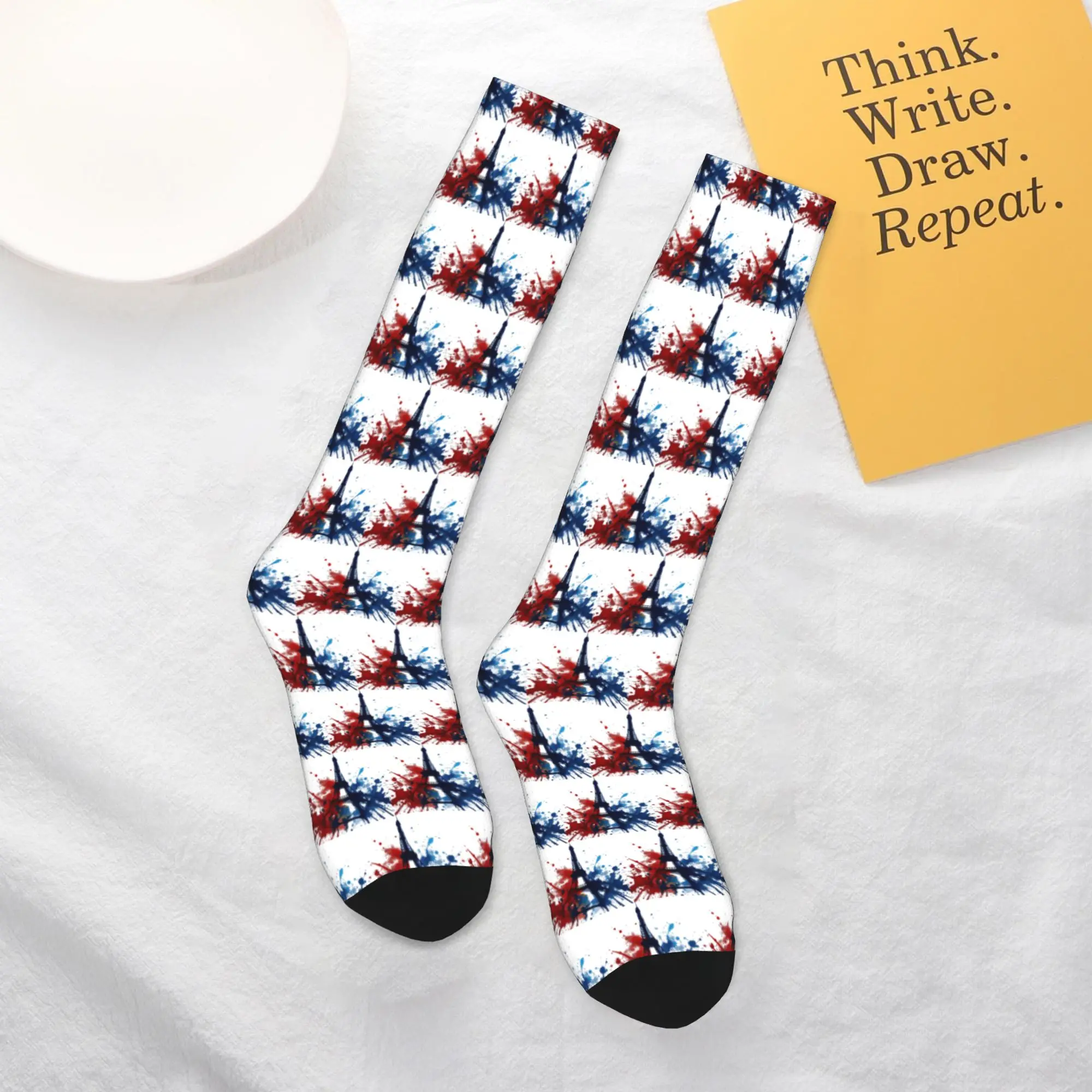 

Всесезонные чулки для экипажа, носки с Эйфелевой башней в стиле Харадзюку, повседневные длинные носки в стиле хип-хоп, аксессуары для мужчин и женщин, рождественские подарки