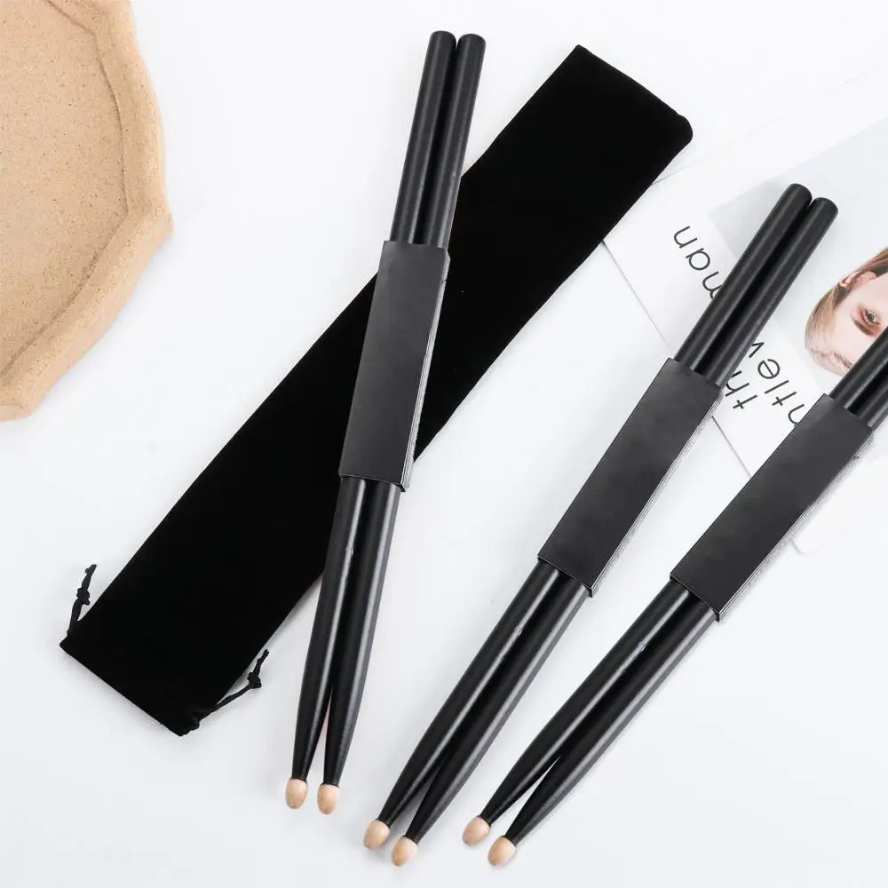 1Pairs Black Maple Wood Classic 5A Professional Drum Sticks Musical Instruments Drumsticks With Carrying Bag for Beginners