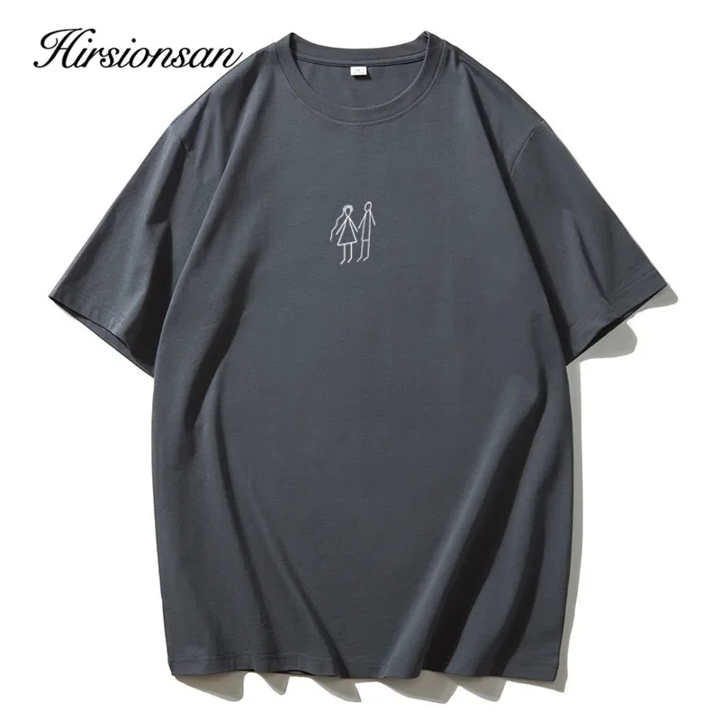 Hirsionsan 2024 Minimalist Graffiti Printed T Shirt Women Summer Loose Casual Soft Female Clothing O Neck Cotton Lady Tops Y2k