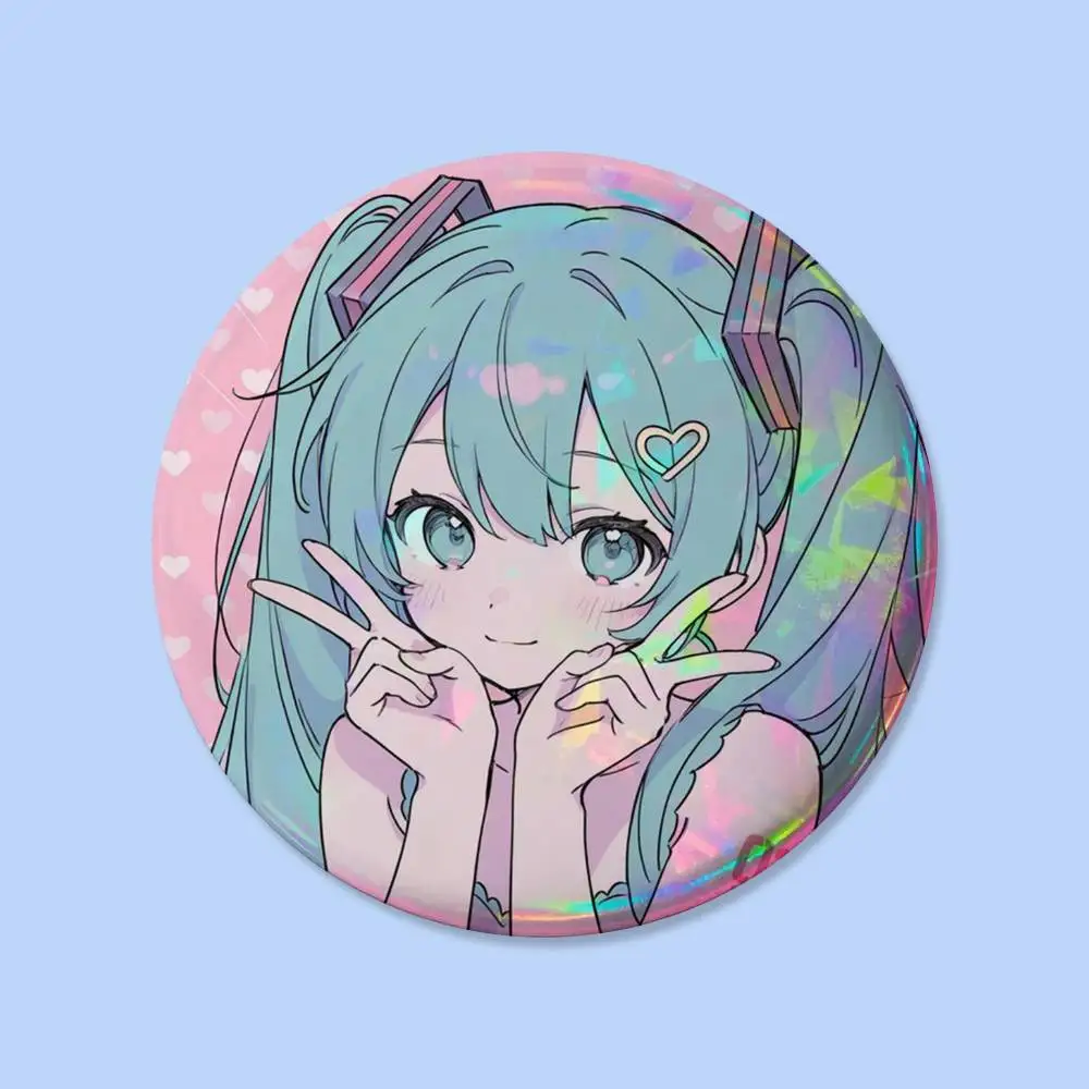 Niedliche M-Miku Kawaii Anstecknadeln Runde Kreative Broschen Taschen-Deko-Accessoires für Fans und Freunde Geschenke – Detail 20