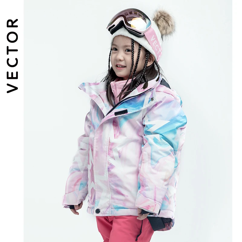 

Children's Snowwear Outdoor Waterproof and Windproof Warm Clothing Winter Snowboard Jacket Boys and Girls VECTOR