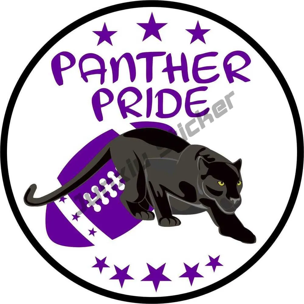 Purple Football Panther Pride Vinyl Sticker Car Vehicle Bumper Decal Personality 3D Panther car Stickers Scratch  Decoration