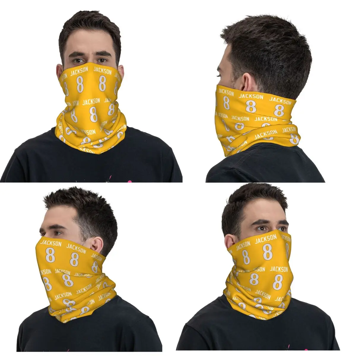 Lamar Jackson Bandana Neck Gaiter Printed Magic Scarf Warm Headwear Hiking Fishing For Men Women Adult Washable