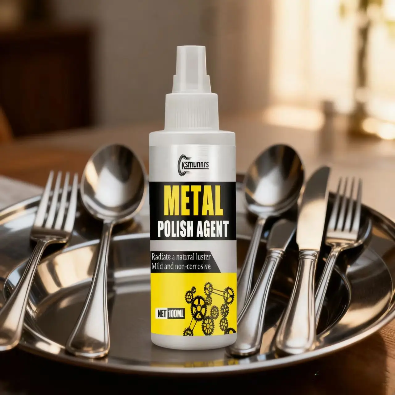 عامل تلميع المعدن Ksmunnrs 100 مل - يشع اللمعان الطبيعي، خفيف وغير قابل للتآكل، مرمم لامع معدني للأجهزة والآلات #4