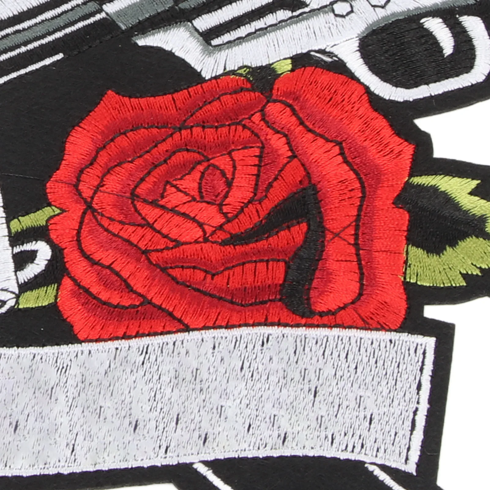 Generic Embroidered Flower and Gun Iron On Patch for DIY Jackets Shirts Handbags for Stand Out Appearance Repairing and