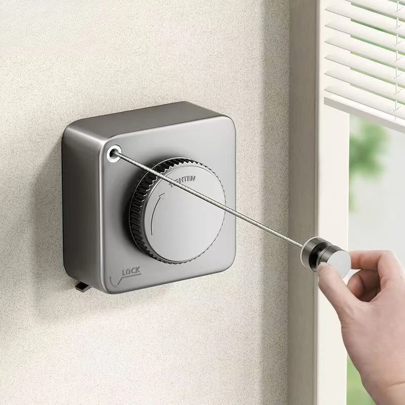 Retractable Invisible Clothesline Punch-free Steel Wire Laundry Rope for Bathroom Balcony Indoor Clothes Drying