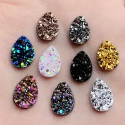 10*14mm Della Resina Cabochons Teardrop Cammeo Cabochon Retro Piatto Forniture per Monili Che Trovano 50pcs -A93*5