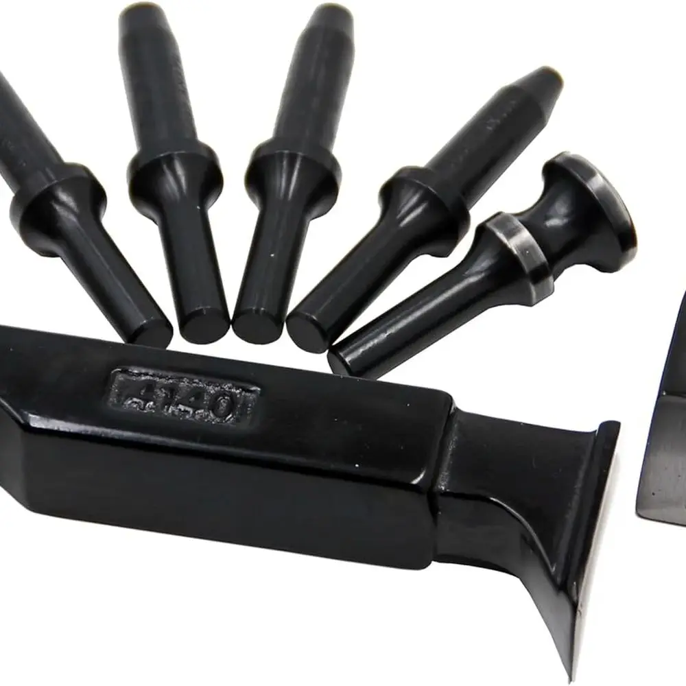 Aircraft 3X Rivet Gun Kit. Includes 3X Rivet Gun, 5 Rivet Sets, 2 Bucking Bars, 2 Retainer Springs, and Air Tool Oil.
