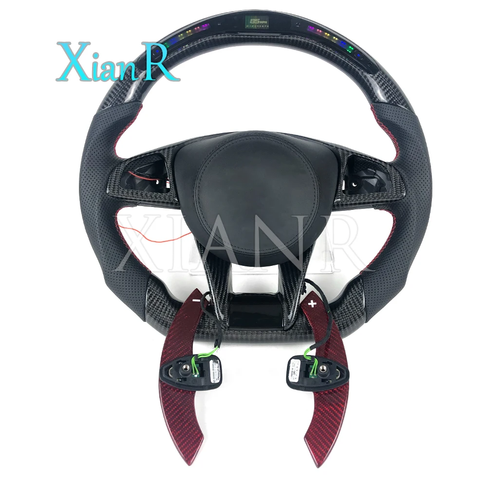 Customized LED carbon fiber steering wheel with paddle shifters for Mercedes Benz W203 W204 W205 W212 W213 W217 W222 C43 a45 G63