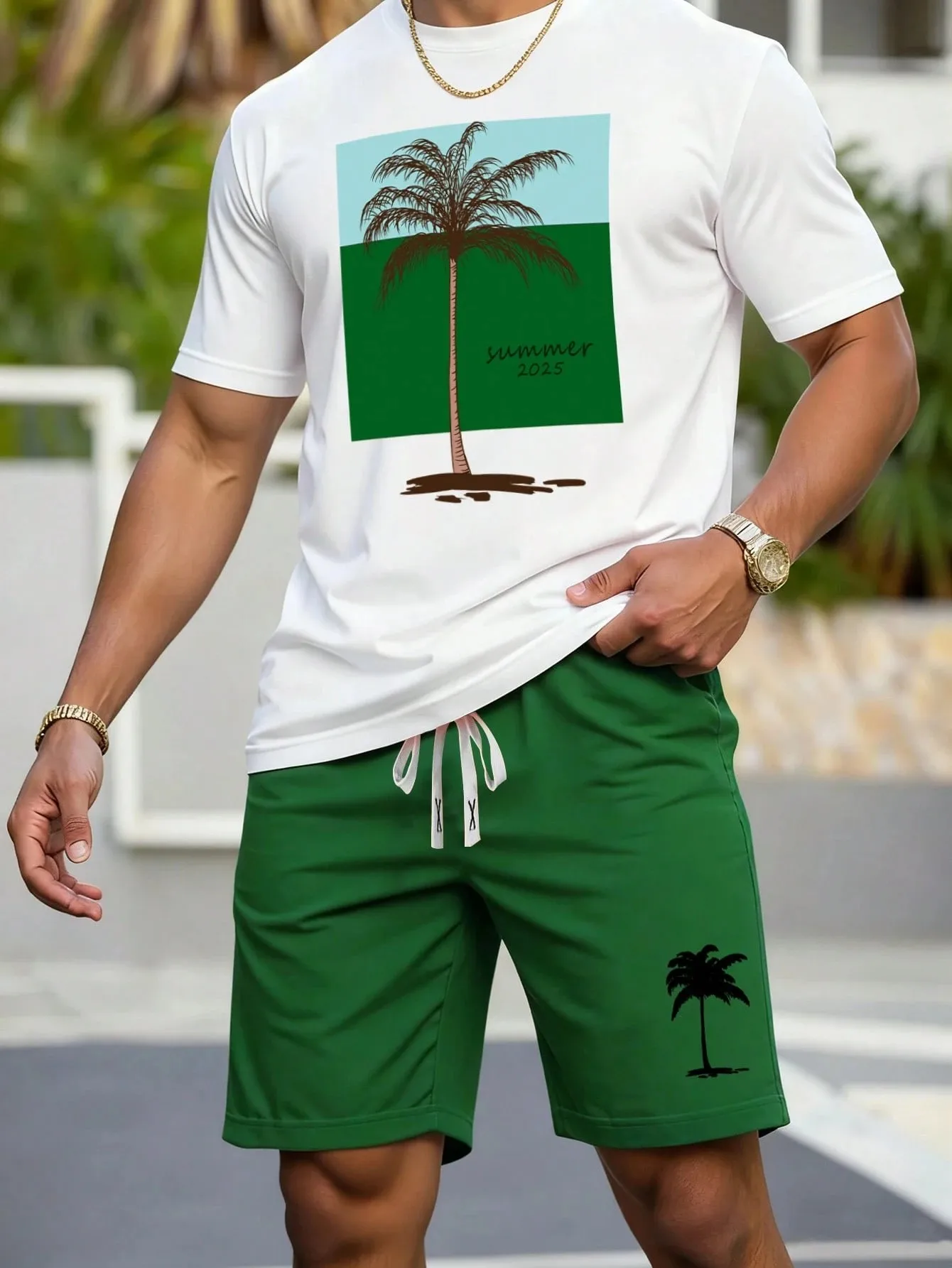 

2026 Summer New Men's Suit - 3D Printed Pattern - Breathable Lightweight Comfortable Fashionable Beach Men's Clothing