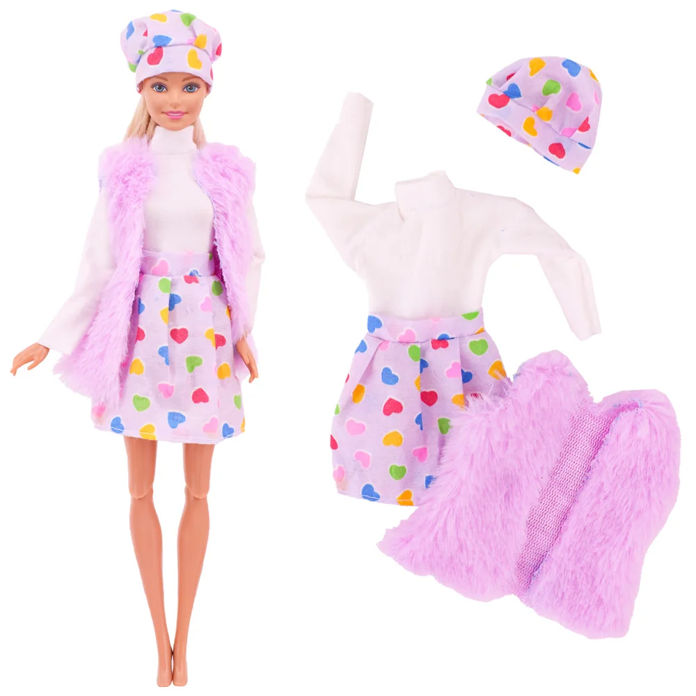 Ropa de muñeca Barbies, sombrero, abrigo, camiseta y pantalones