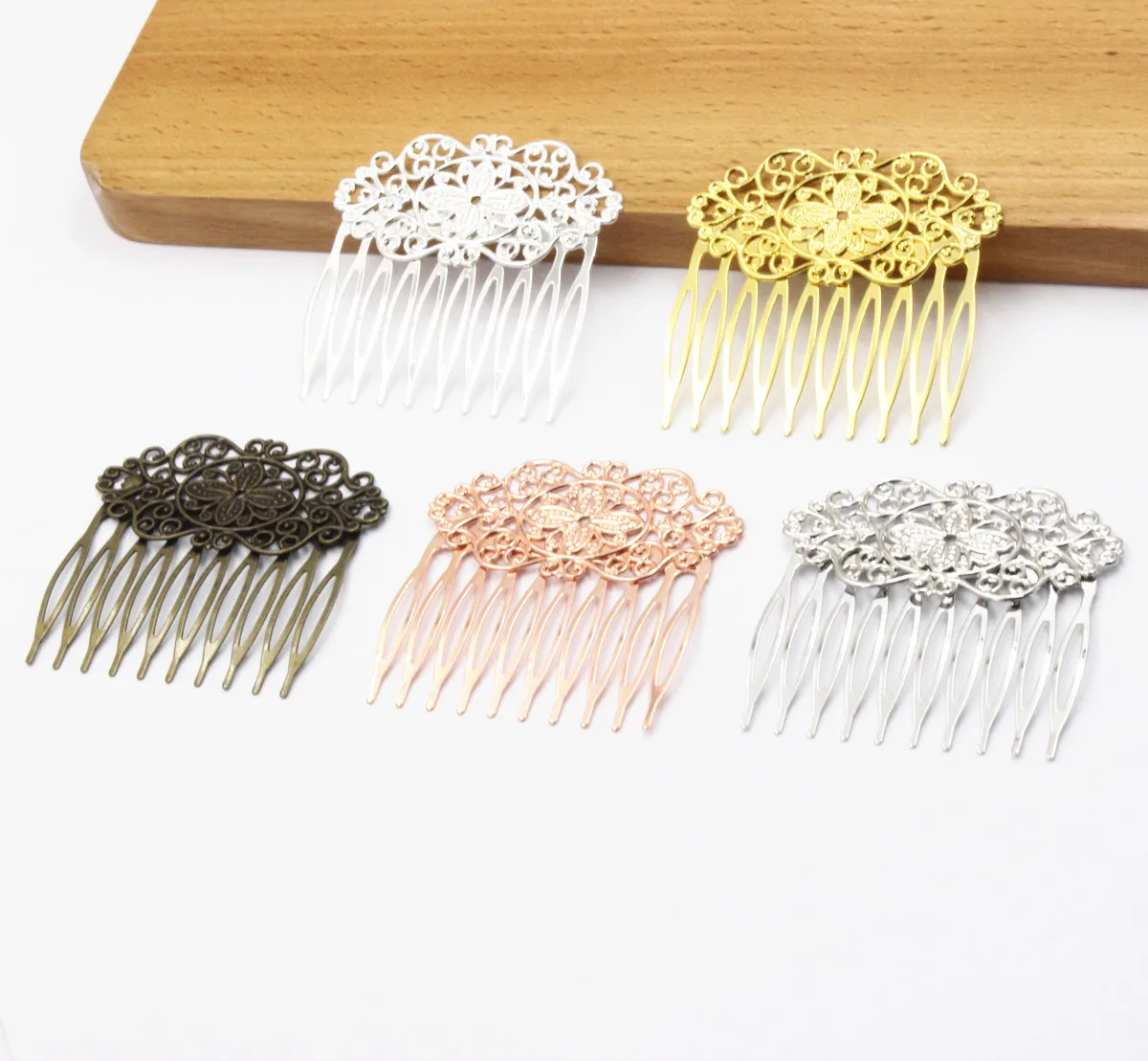 Copper Fashion Hair Snap Clips Accessories Symmetrical flower Women Head Hairgrips Barrettes Headdress 56x57mm 1PC K06328