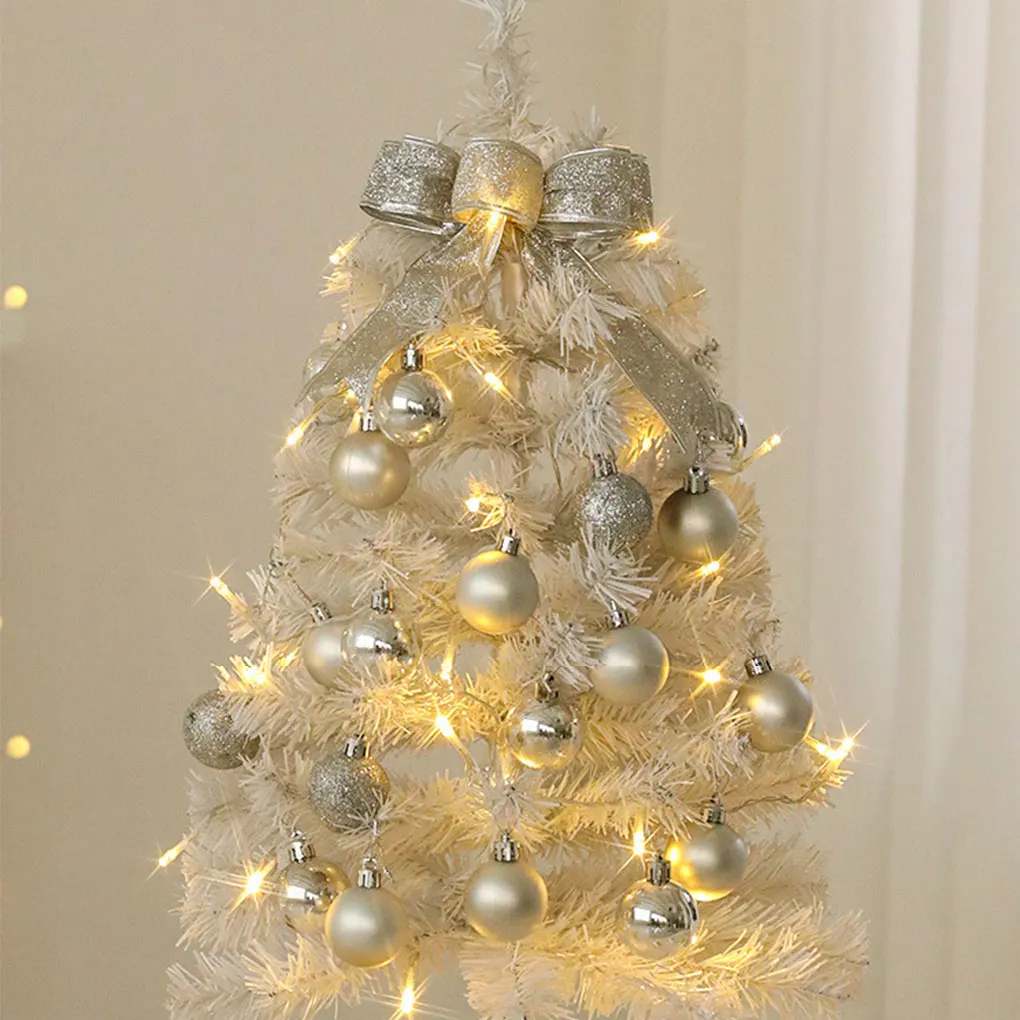 PVC White Christmas Tree With Spherical Decorations For Dreamy Room Decor Christmas Tree Small