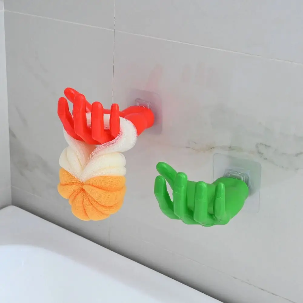 Creative Plastic Hand Shape Hook Wall Hook Multi-functional Storage Hook Rack Solid Color Trace-less Hanger Hook Home