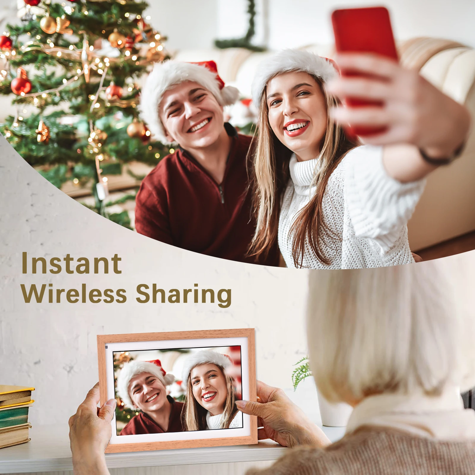 15.6 بوصة كبيرة واي فاي إطار الصورة الرقمية سحابة إطار الصورة الرقمية 1920*1080 IPS شاشة APP مشاركة الصور مع حامل المؤخر