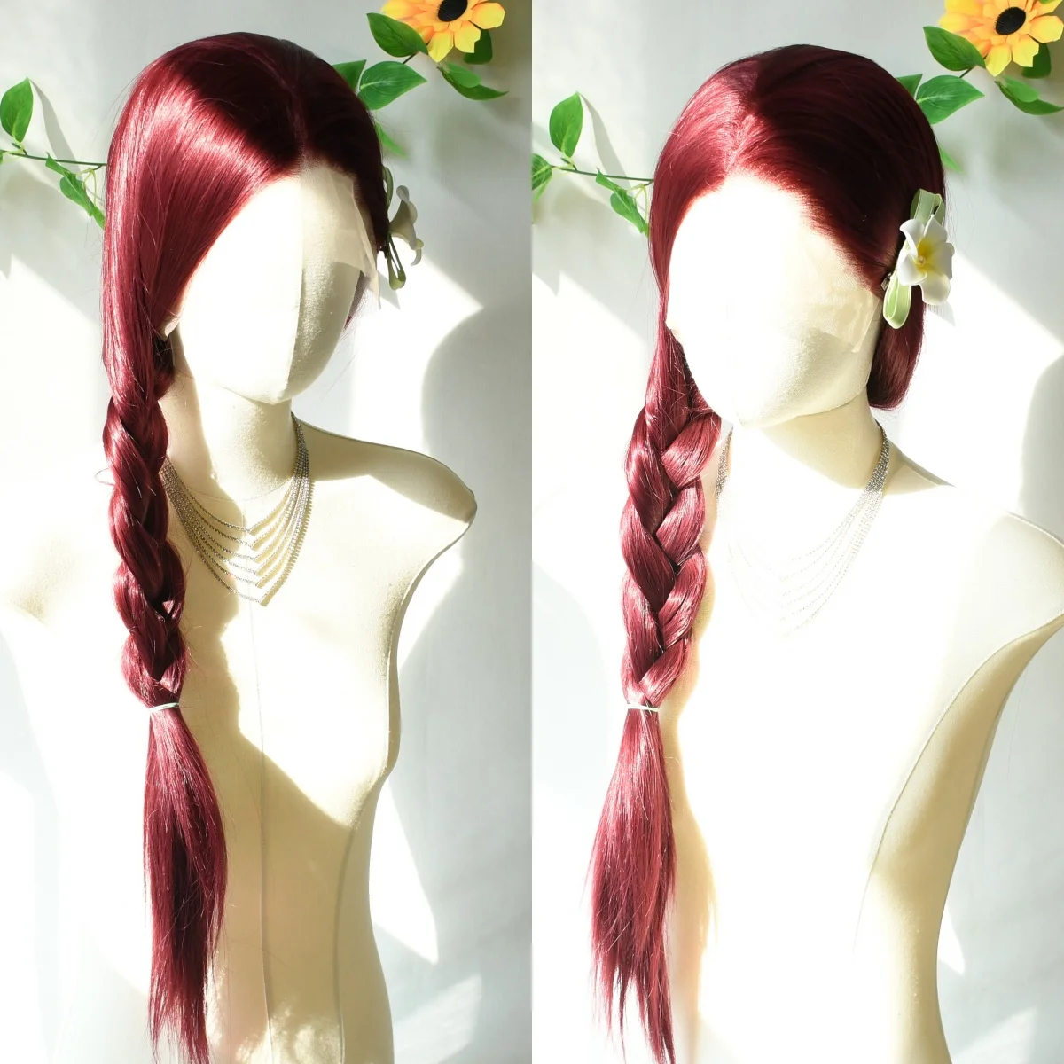 بورجوندي الأحمر شعر مستعار العظام مستقيم الدانتيل الباروكة الأمامية 99J اللون 13X4 HD شفافة قبل قطعها غلويليس الاصطناعية تأثيري للبيع