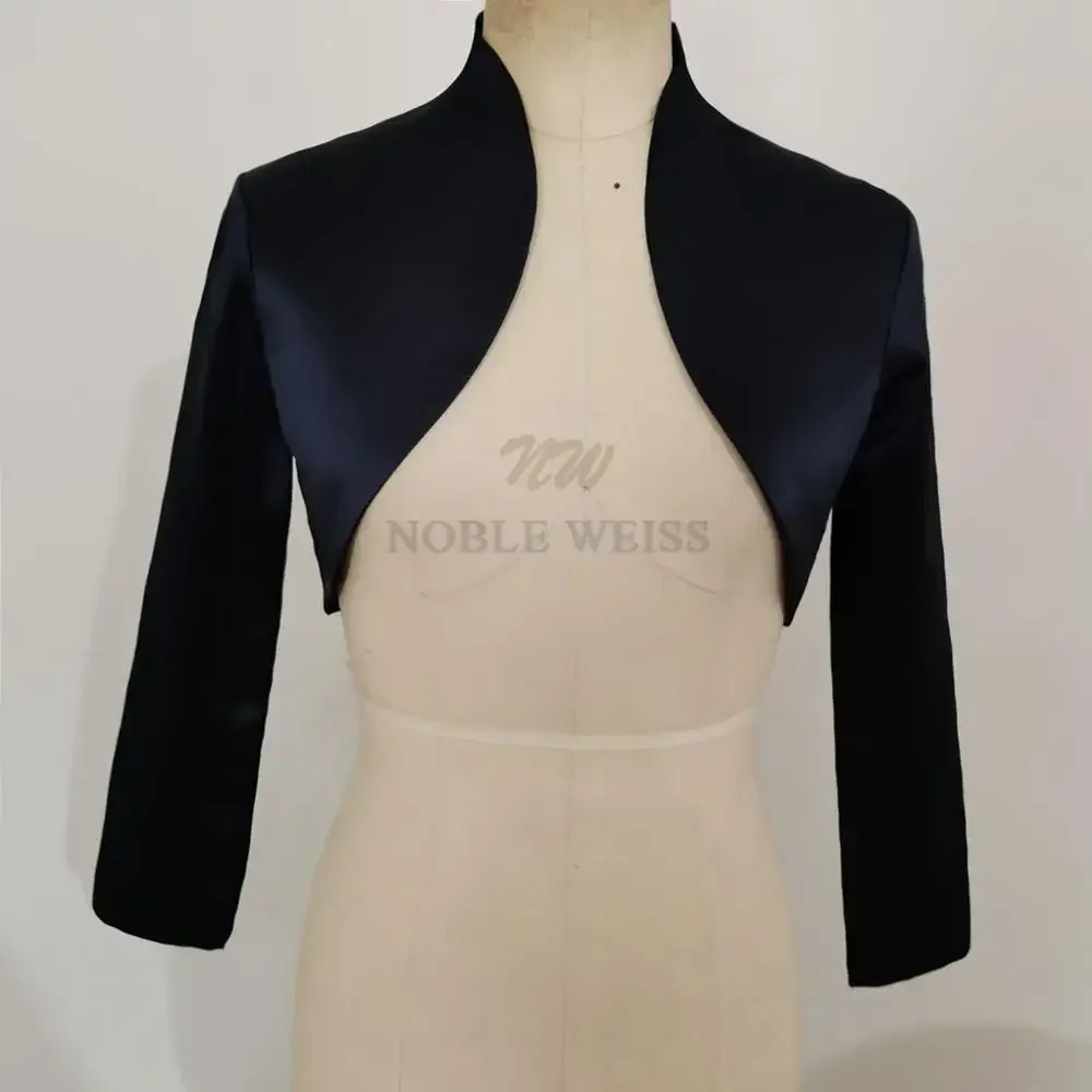 Full Long Sleeve wedding jacket satin Bride bolero jackets for Bridal Party Coat Bridal Jacket Customized