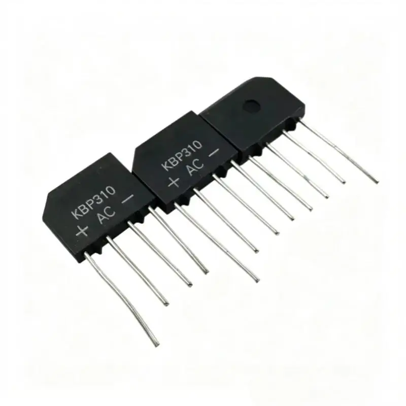 10PCS KBP310 Flat Bridge 1000V3A New Original Bridge Stack Rectifier Stack Silicon Stack Full Bridge Direct