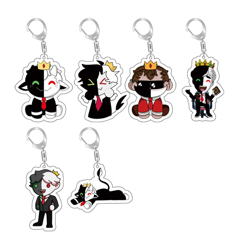Keychain Anime Ranboo Sit black and white Sheep Cosplay Accessories Cartoon Pendant  Gift