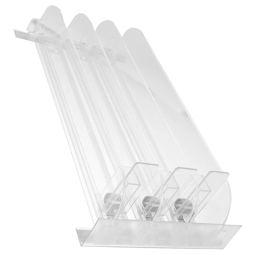 Drinks Shelf Pusher Machine Bottle Sliding Organizer Can Replenishment Drinking White