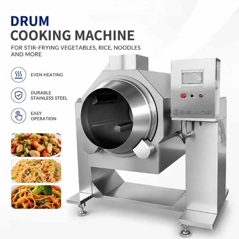 Speed Adjustable Stir Fry Machine Programmable Batch Cooking Commercial Industrial Use JAKIM Halal ISO Certified
