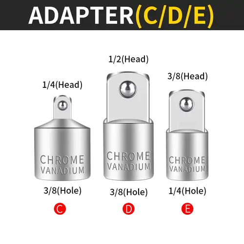 Onnfang Socket Adapter Drive Head Ratchet Wrench 1/2 3/8 1/4 CR-V Chrome Vanadium Steel for Car Bicycle Garage Home Repair Tools - Image 14