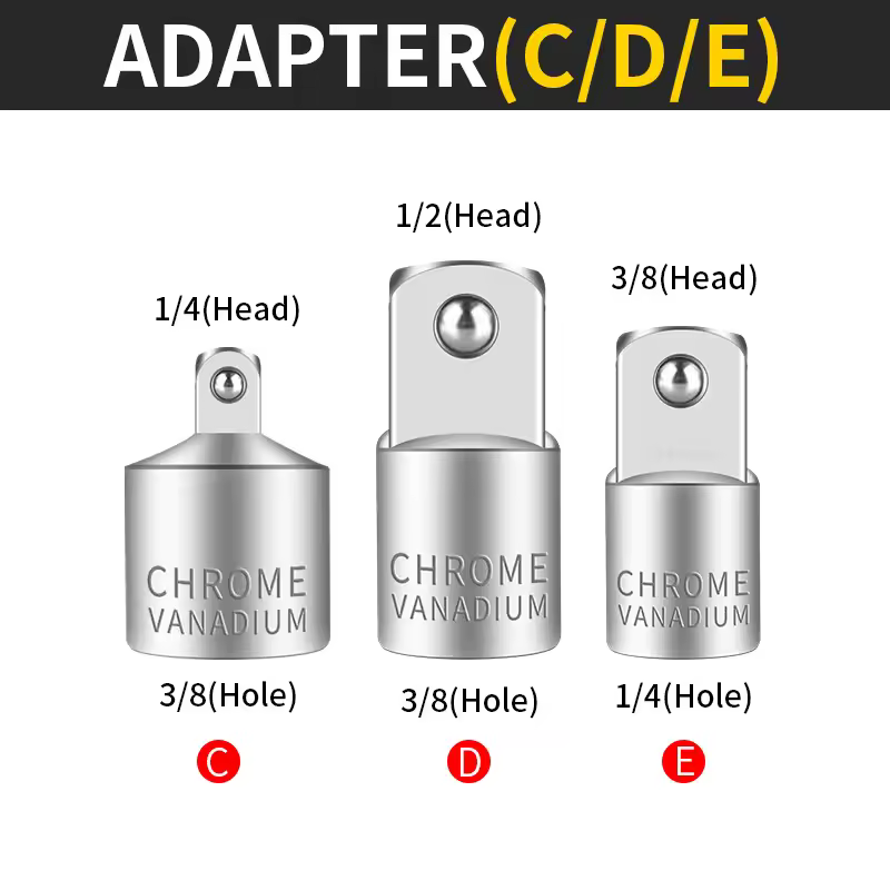 Onnfang Socket Adapter Drive Head Ratchet Wrench 1/2 3/8 1/4 CR-V Chrome Vanadium Steel for Car Bicycle Garage Home Repair Tools - Image 14