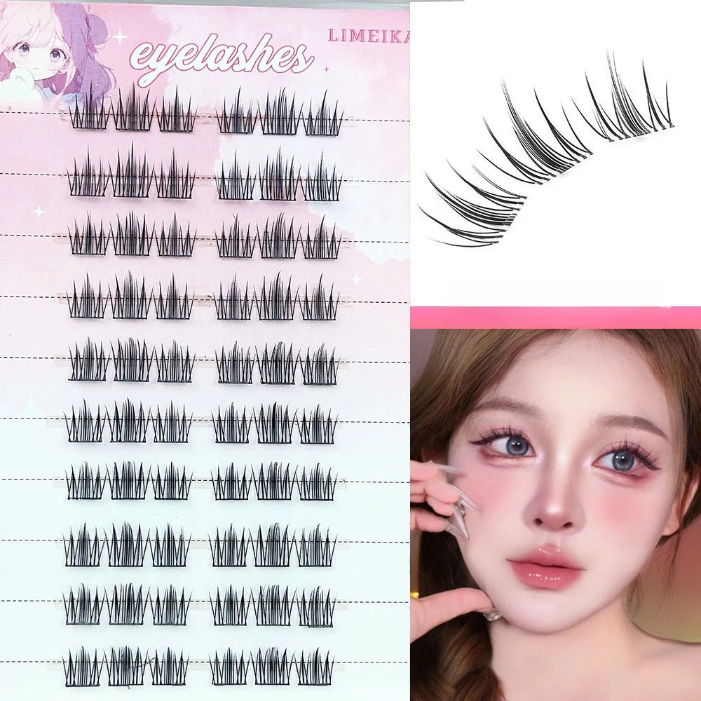 60 peças de cílios postiços naturais sem cola - Bulu Mata Palsu, estilo de chicote realista