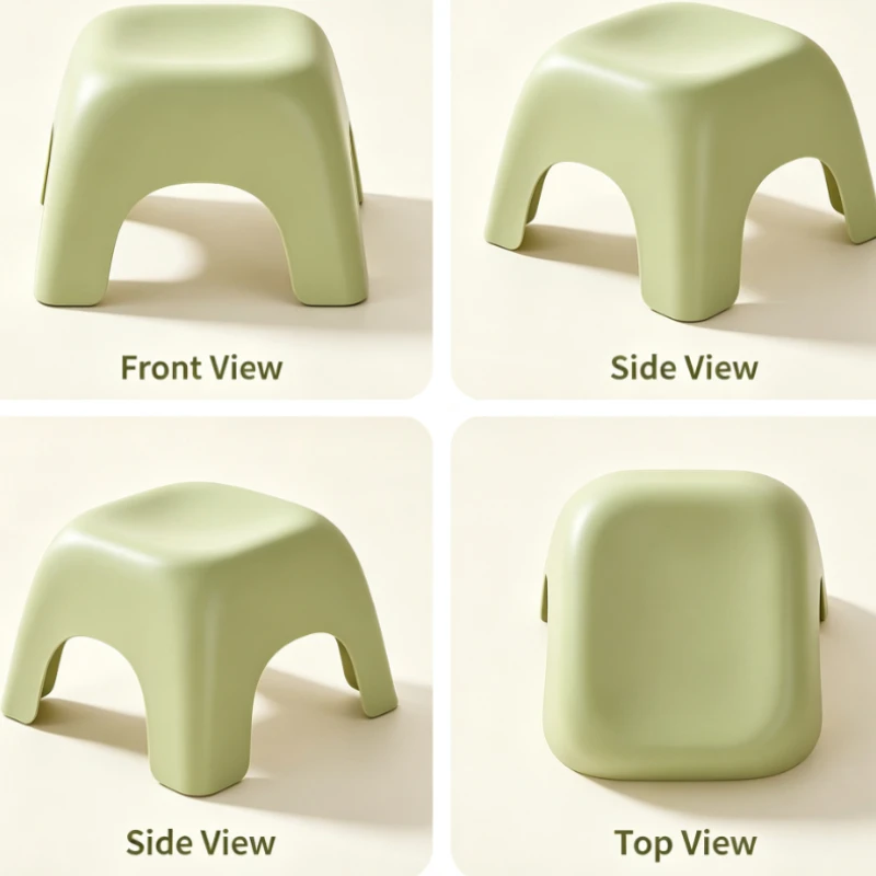 Light Green Children's Plastic Stool For Bathroom Kitchen Play Area Safe Non-Slip