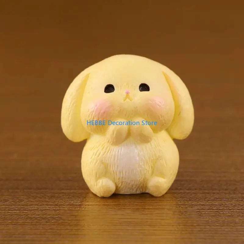 B0KC Easter Rabbit Figurine Miniatures Fairy Garden Figurine for Holiday Celebrations
