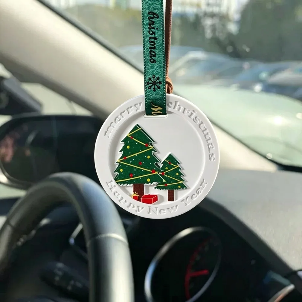 Scented Plaster Aromatherapy Pendant Christmas Tree Car Hanging Ornament Wardrobe Fragrance Diffuser Auto Home Decor Holiday