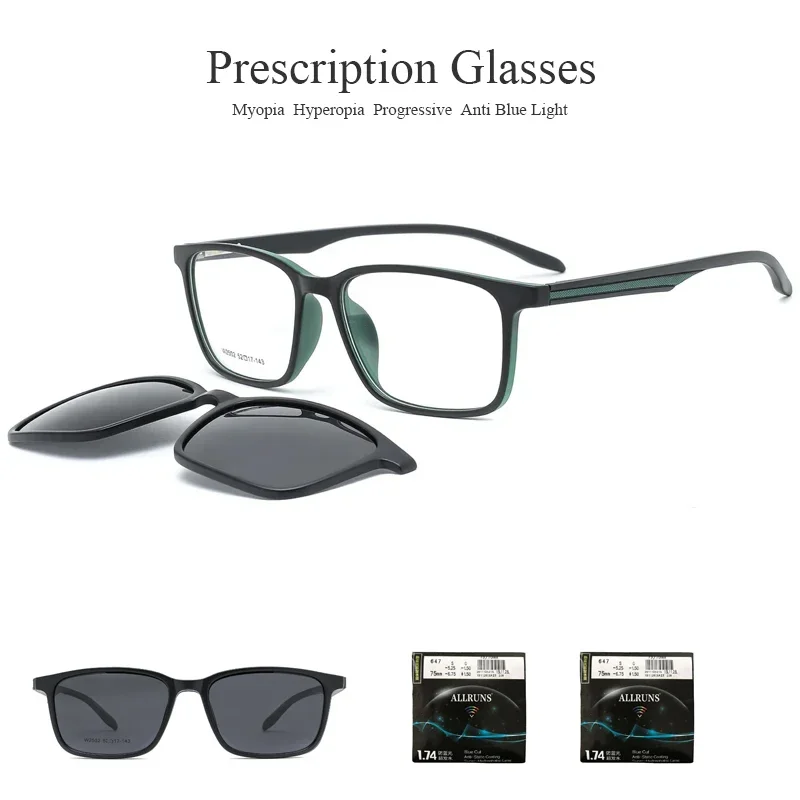 

Male Clip on Glasses Frame Polarized Sunglasses Prescription Glasses for Men Myopia Hyperopia Progress Designer Eyeglasses Frame