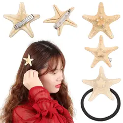 Fashion Women Starfish Hairpins Corsage Barrettes Shell crown Hair Rope Mermaid makeup Hair Clips Accessories Beach essentials