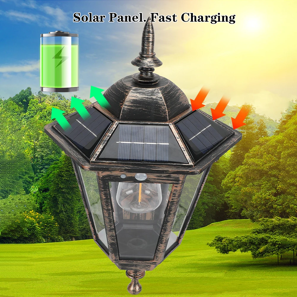 Solar Porch Lights Outdoor Motion Sensor Solar Wall Lanterns With 3 Modes IP65 Waterproof For Patio Fence Garage Wholesale