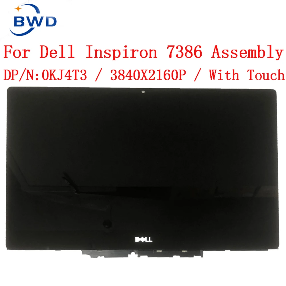 Imagem -02 - Lcd Touch Screen Digitador Display Assembly Display Assembly Fhd dp n Kj4t3 0kj4t3 Dell Inspiron 13 7386 P91g P91g001 1920*1080 Uhd 3840*2160