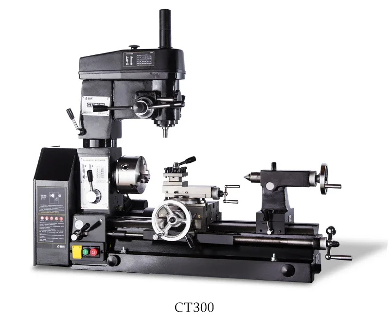 Portable Small Combination Lathe and Milling Machine Mini Lathe Mill Drill Combo CT300