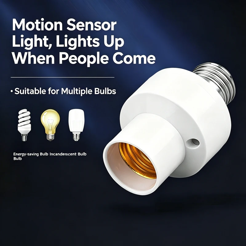 Radar Motion Sensor E27 Light Socket Auto On/Off Smart Lamp Holder Smart Bulb Base For Home Bedroom Corridor Stairway Garage