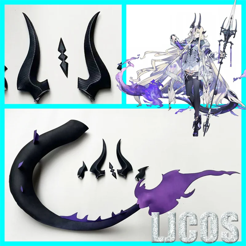 

2026 Arknights Eblana Dublinn Cosplay Horns Headwear Hair Clip Cosplay Costume Handmade Hair Accessories Gifts